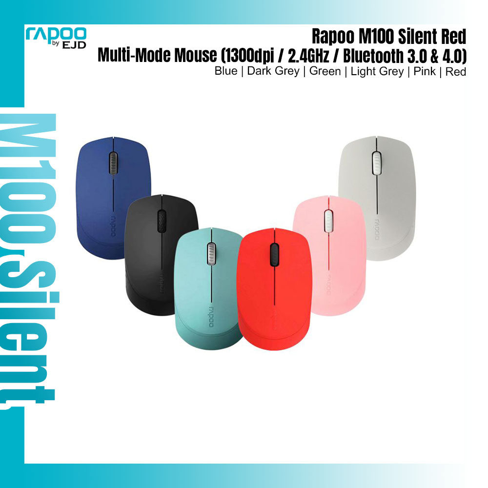 Rapoo M100 Silent Red Multi-Mode Mouse | Rapoo by EJD | Shopee Philippines
