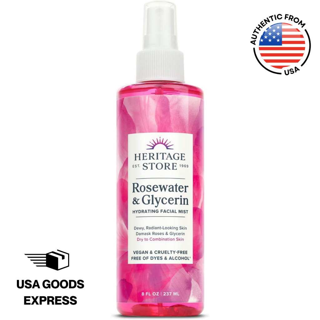 Heritage Store Rosewater & Glycerin Hydrating Facial Mist (237ml ...