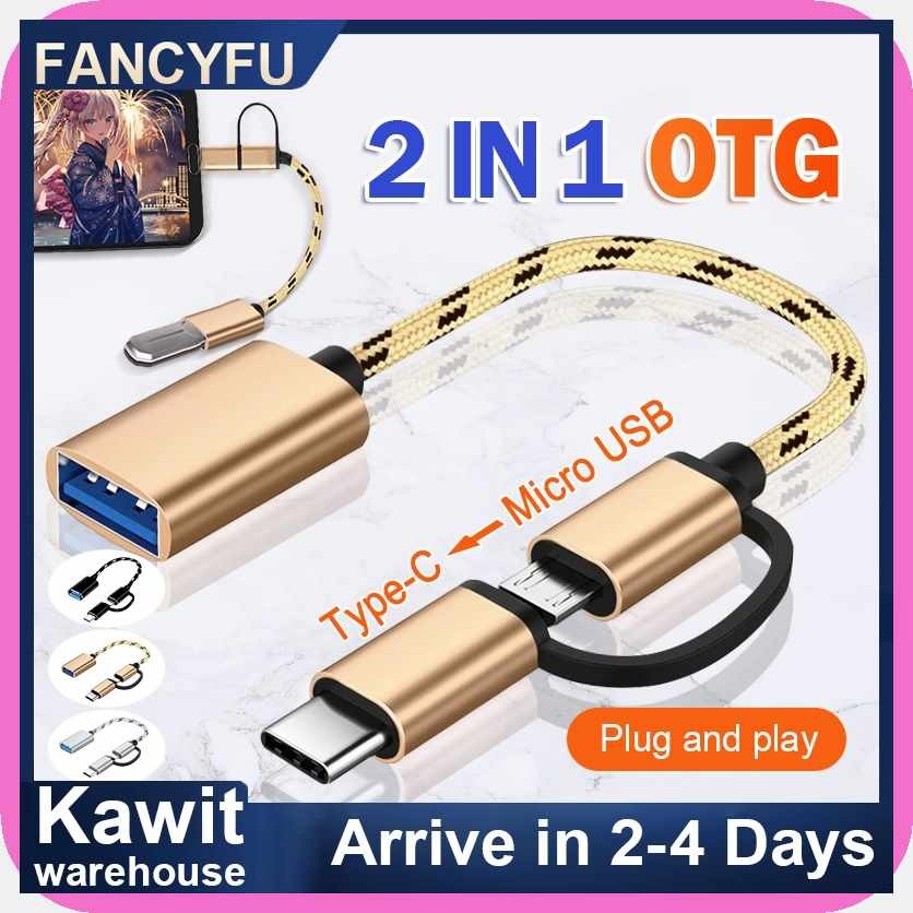 2-in-1%V'USB'J*OTG/x$Adapter^t$Micro^bh$USB+Type-C^Pt$to^xQ$USB^CS ...