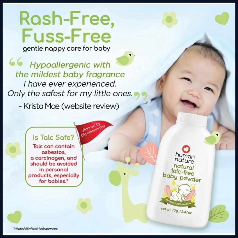 Human>NT^Nature/y^Talc-free/W^Baby/TJ^Powder/zV^70g | Shopee Philippines