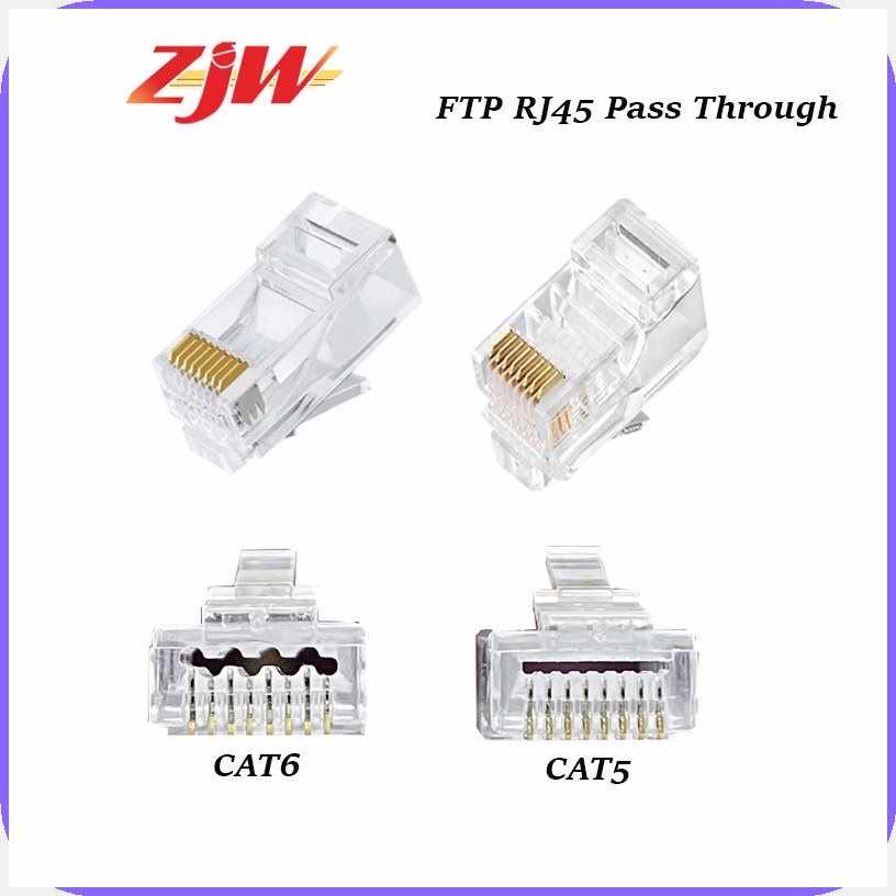 ZJW%Ix!100Pcs}O}CAT5/CAT6}K)FTP}PJ)RJ45}ts)Pass}dU)Through}PW)RJ45}OR ...