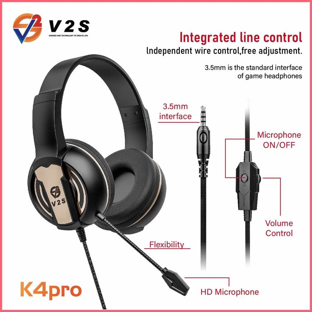 V2S+wy(K4pro'f*Wired/l$Gaming^E$Headphone^it$With^Ci$Microphone^mZ ...