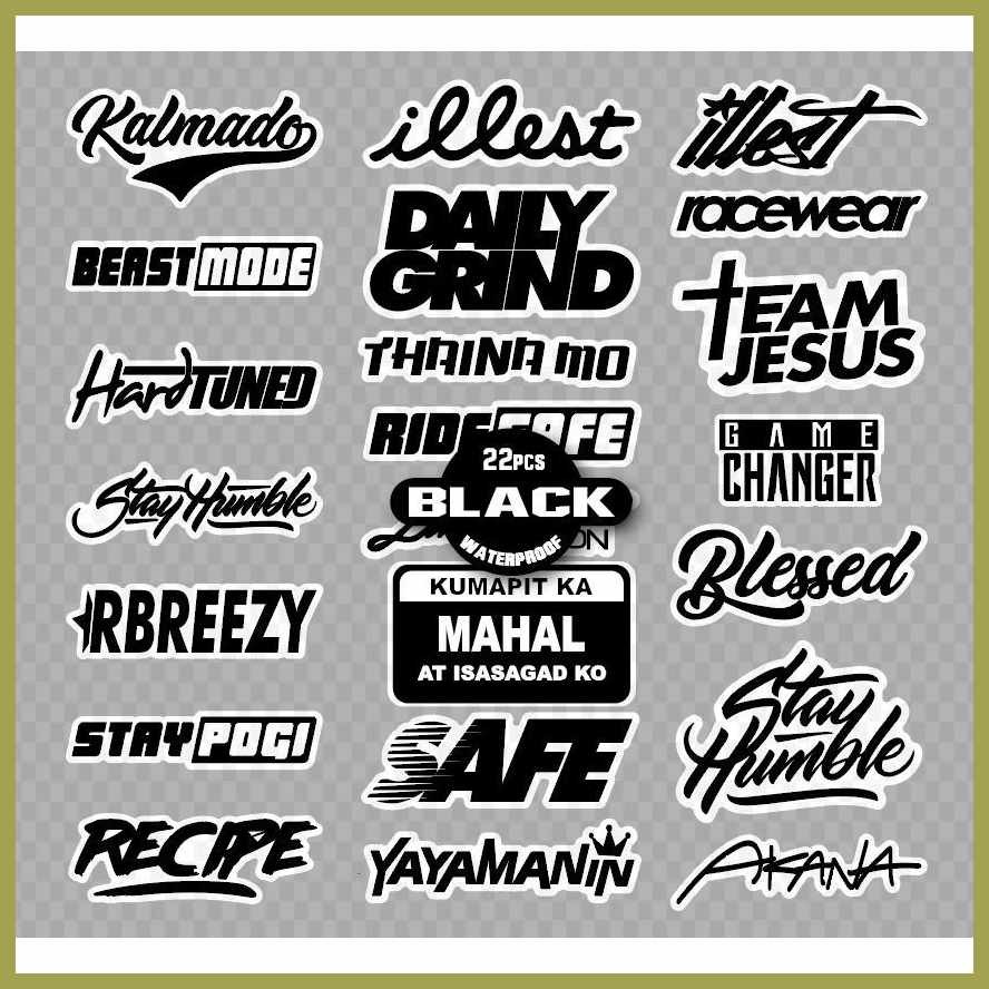 22pcs.]eZ+Printed`B;Sticker&Decals&waterproof | Shopee Philippines