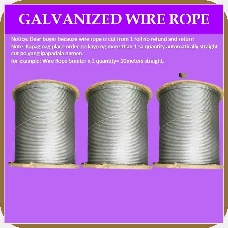 Mago'B*Galvanized'e)Steel$N^Wire/o^Rope:Lt_4-12mm:cD_Iron:iz_Wire:GN ...