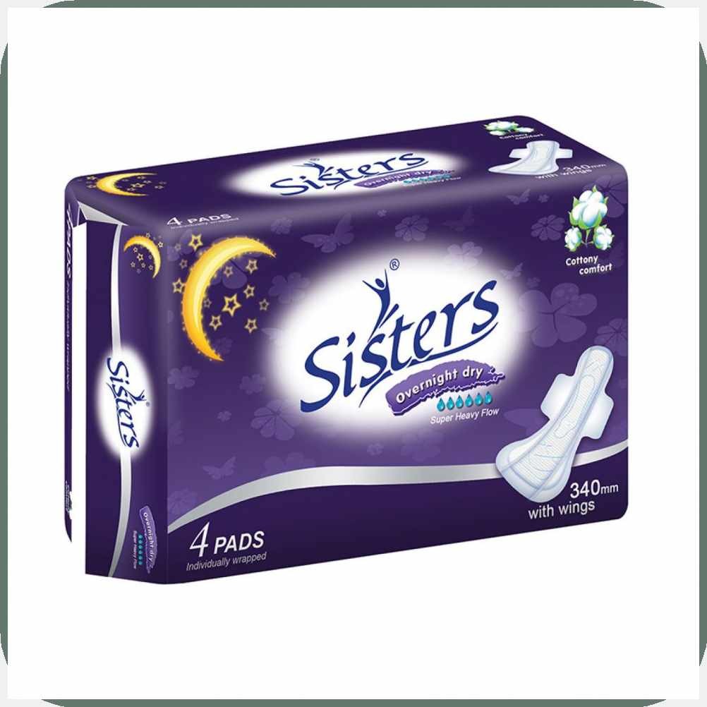Sisters&xq-Sanitary/a`Napkin[X,Cottony!s,Overnight!P,With!UI,Wings!xB ...