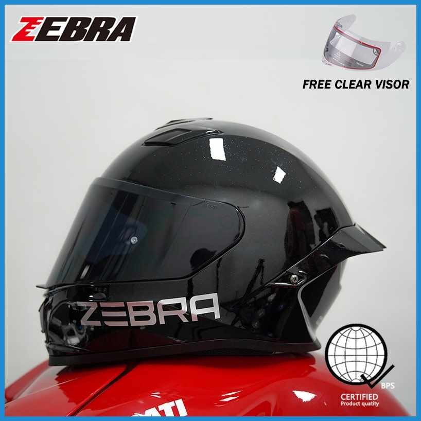 Zebra%kO'FF655&VA)Plain.Sk#Motorcycle]Zf#Full]GZ#Face]j#Helmet | Shopee ...