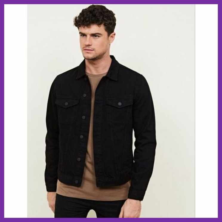 SALEMen’s&k~Denim[By,Black,eY[jacket | Shopee Philippines