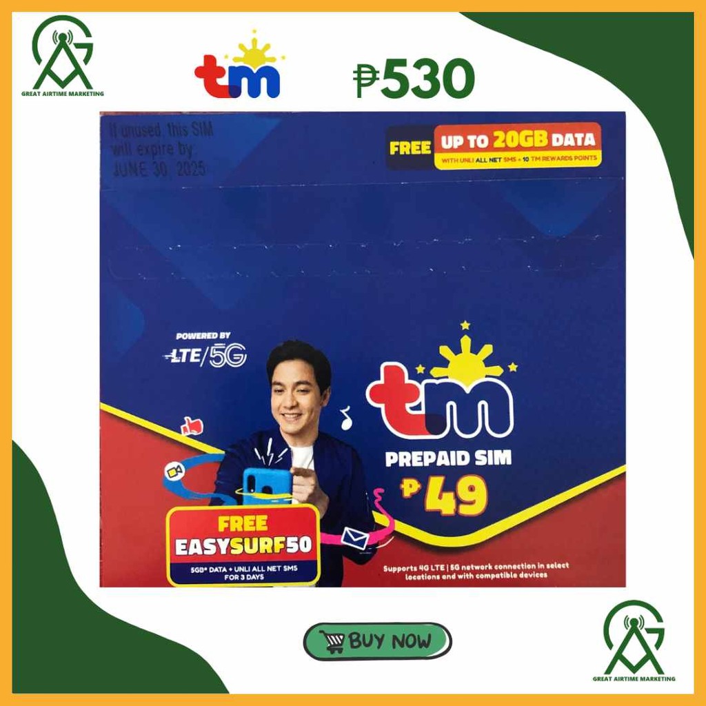 TM|pT{PREPAID)RQ}SIM}Iz)LTE}Mh)(10PCS) | Shopee Philippines