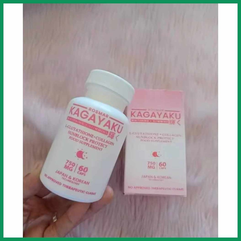 Rosmar,vB!Kagayaku}N'Glutathione[IV,Slimming!c,&!f,Whitening!W,750mgA-60p-Capsules with FREE Whiten