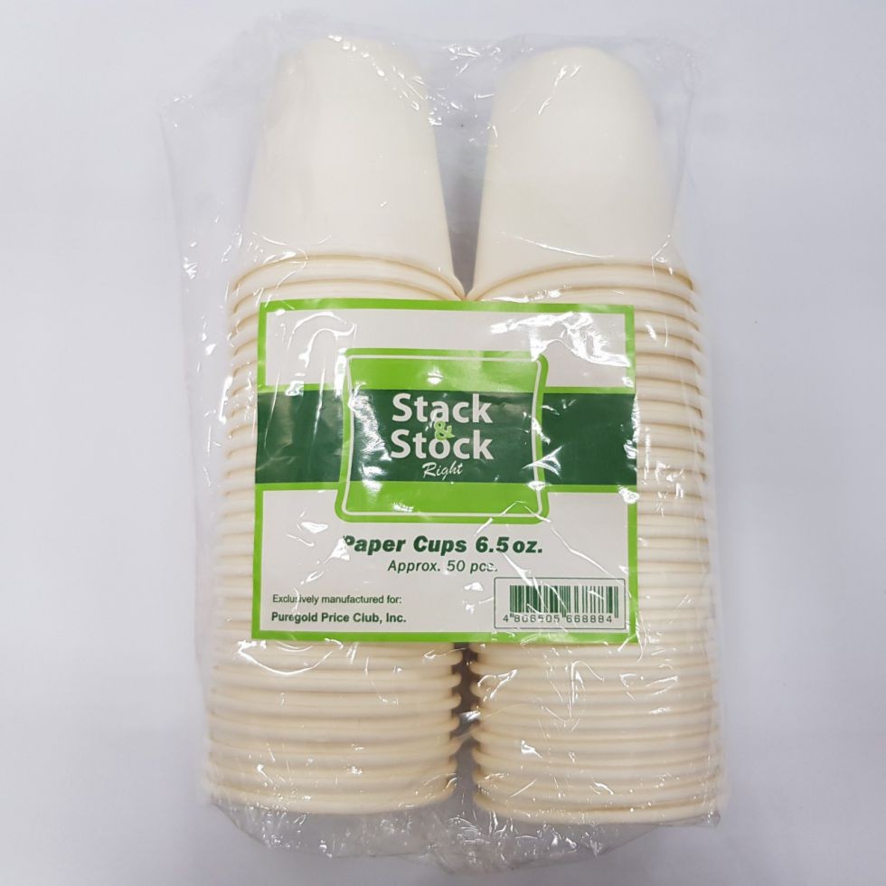 Stack & Stock Paper Cups 6.5Oz 50Pcs - Paper And Plastic Disposal ...