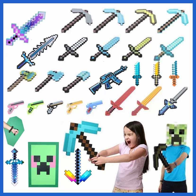75cm-20cm_Ng)Minecraft'sw-Gamei-EVAU-FoamO-Diamondv-PickaxeE-Ax!uB ...