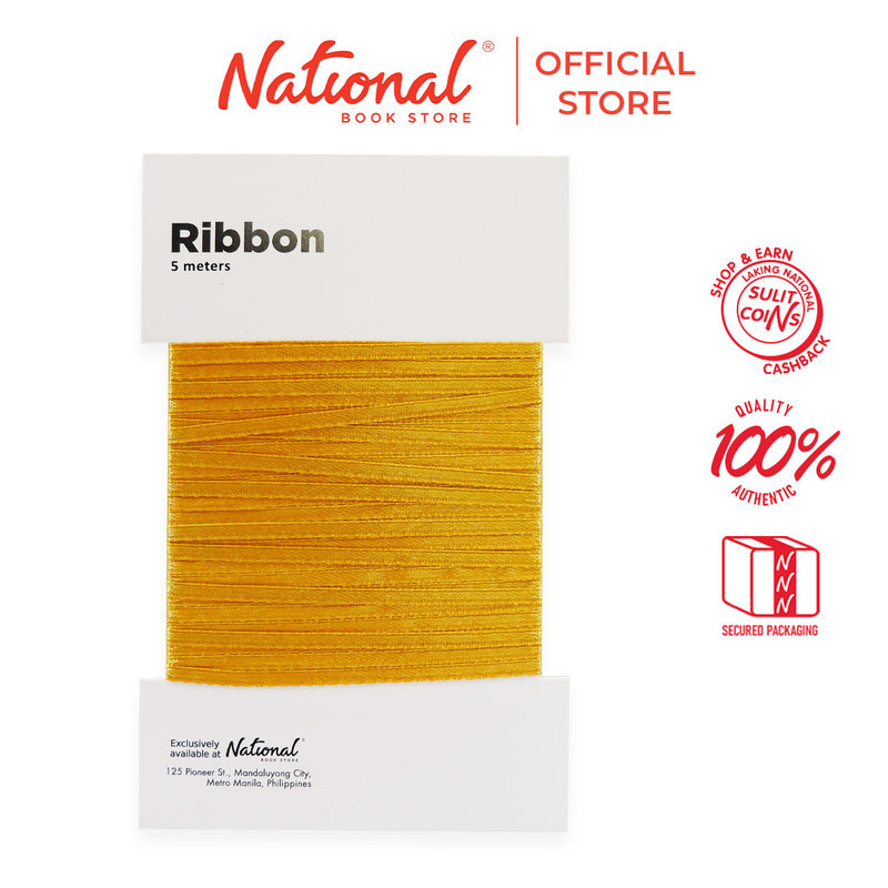 Double Edge Ribbon 5 meter 1/8 Matte Gold Satin - Gift Wraps ...