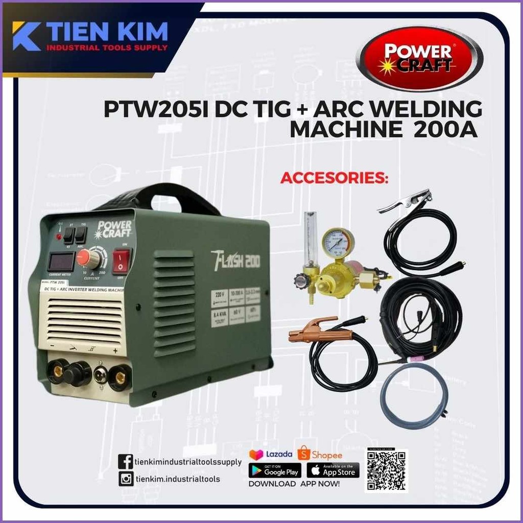 POWECRAFT#Km]L|DC.Mm]TIG.jR]+.w]ARC.N]200A.V]INVERTER.h]WELDING MACHINE ...