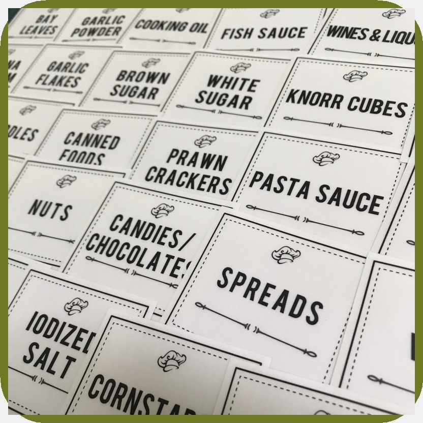 Condiments,nL]Sticker$ot>(white),}Z)Label,}G)Waterproof,}l)Vinyl}y ...