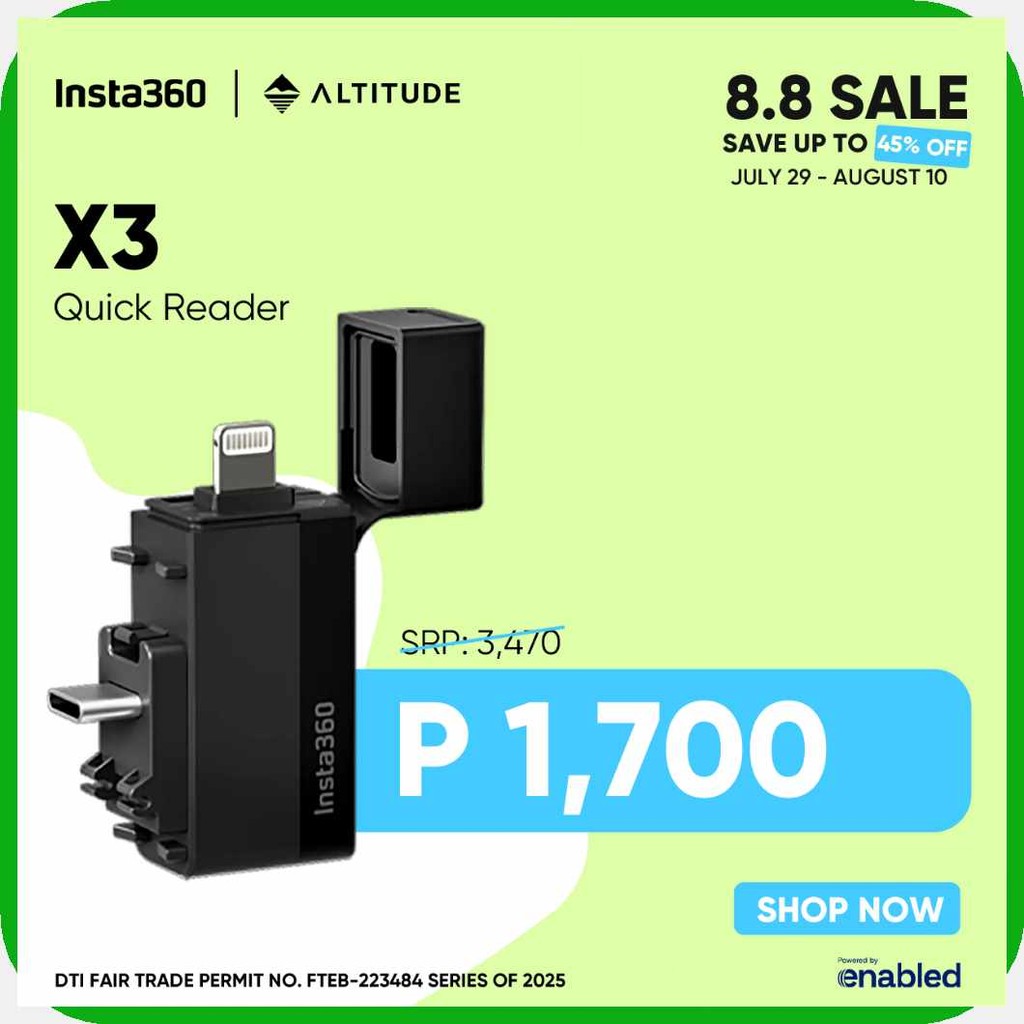 Insta360|IB/X3.c;Quick@l+Reader | Shopee Philippines
