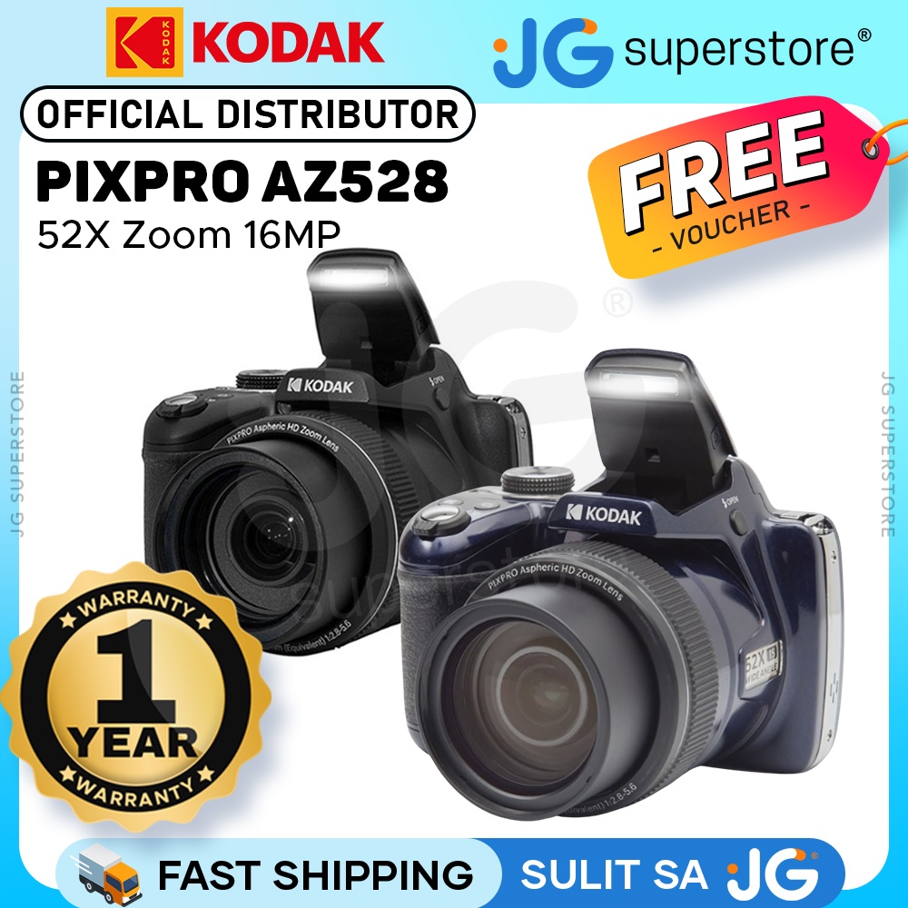 KODAK PIXPRO AZ528 16MP 52x Zoom 1080p FHD Compact Digital Camera ...