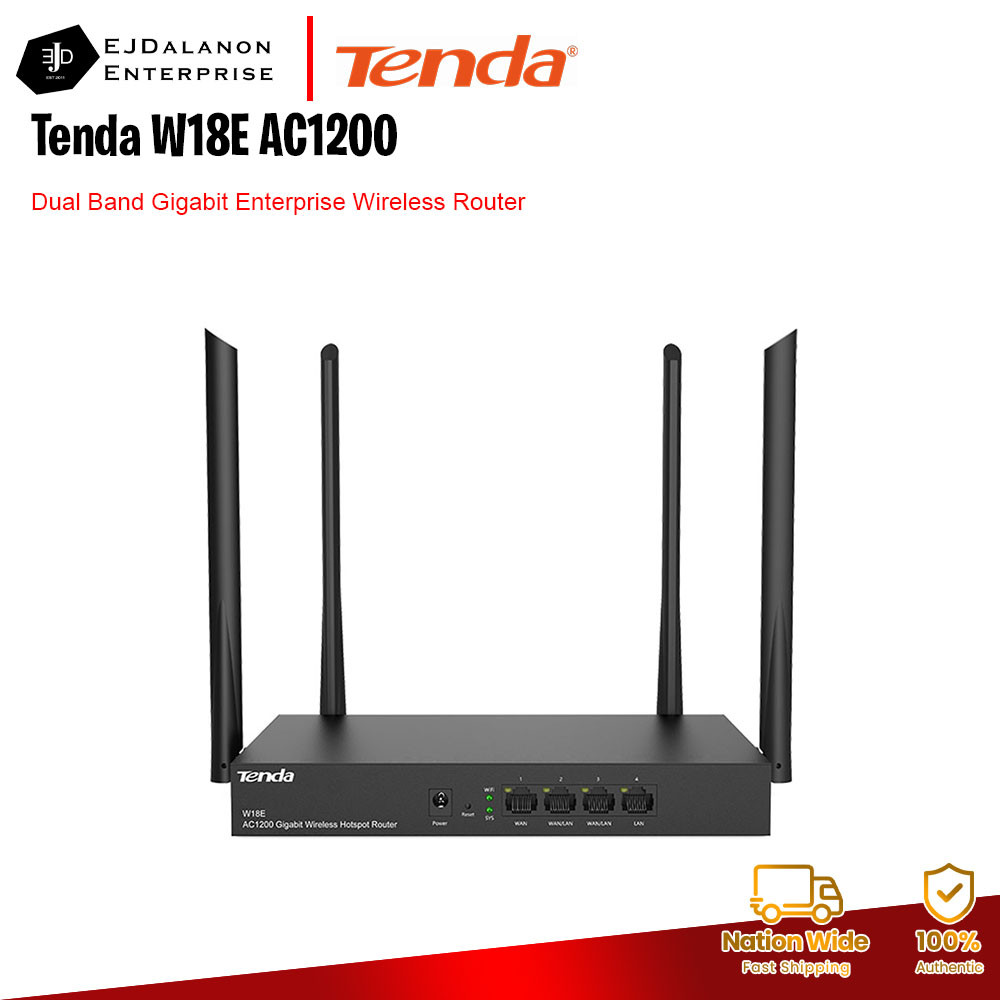 Tenda W18E AC1200 Dual Band Gigabit Enterprise Wireless Router ...