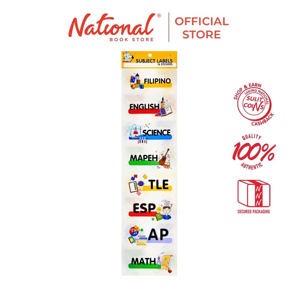 Vindel Label Sticker Subject Labels 8x3.8cm 2SX16S CS031-8, Iconic ...