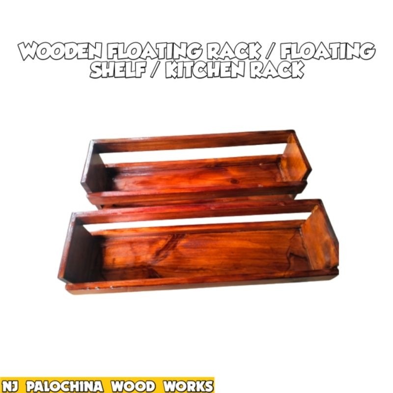 Wooden Floating Rack / Kitchen Rack / Floating shelf | Shopee Philippines