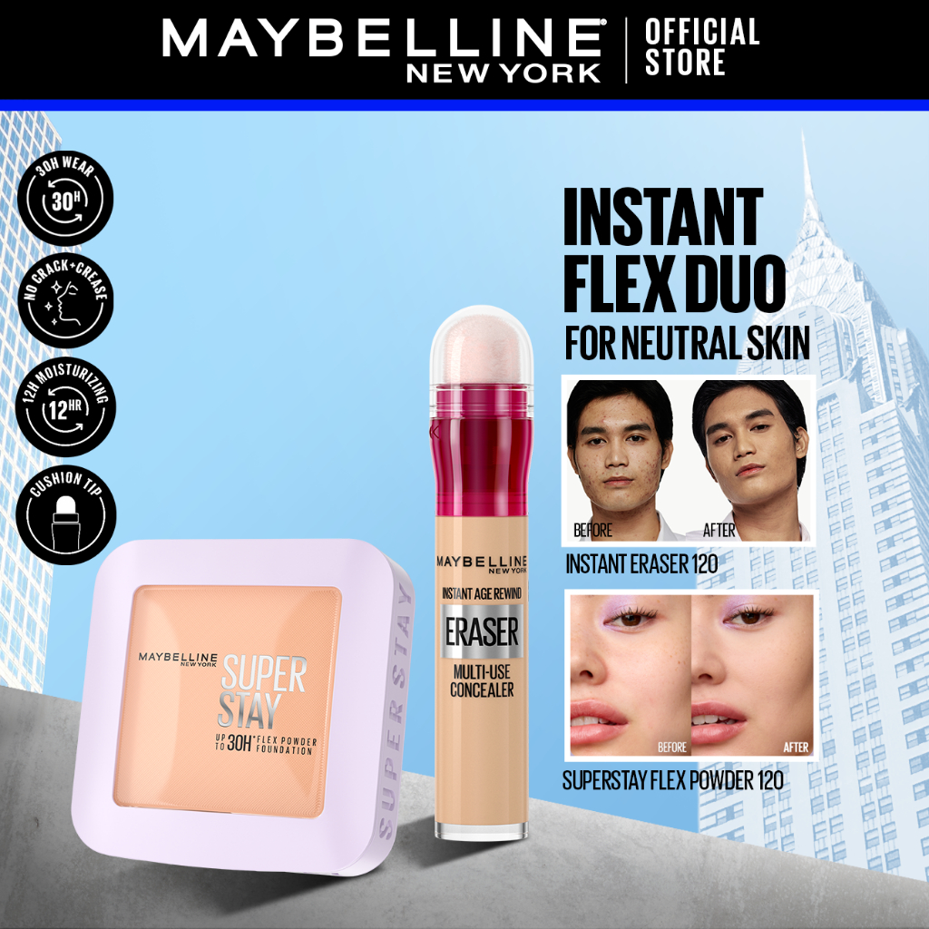 Instant Flex Duo: Maybelline Super Stay Flex Powder 120 + Instant ...