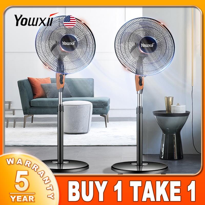 Yowxii Powerful Electric Fan Stand Fan 16 Inch Strong Wind 3 Speed