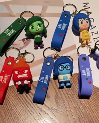 Disney Pixar Inside Out Sadness Pocket Keychain Joy Fear Anger Disgust 