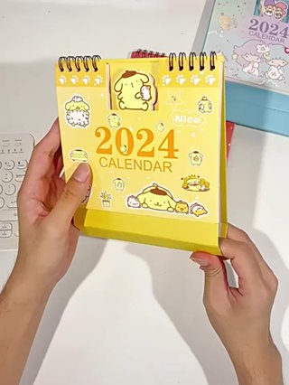 2024 Sanrio Cartoon Calendar Hello Kitty Cinnamoroll My Melody Portable