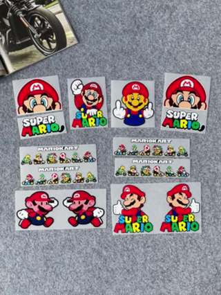 Super Mario Motorcycle Sticker Reflective Cartoon Motorbike Body Decal ...