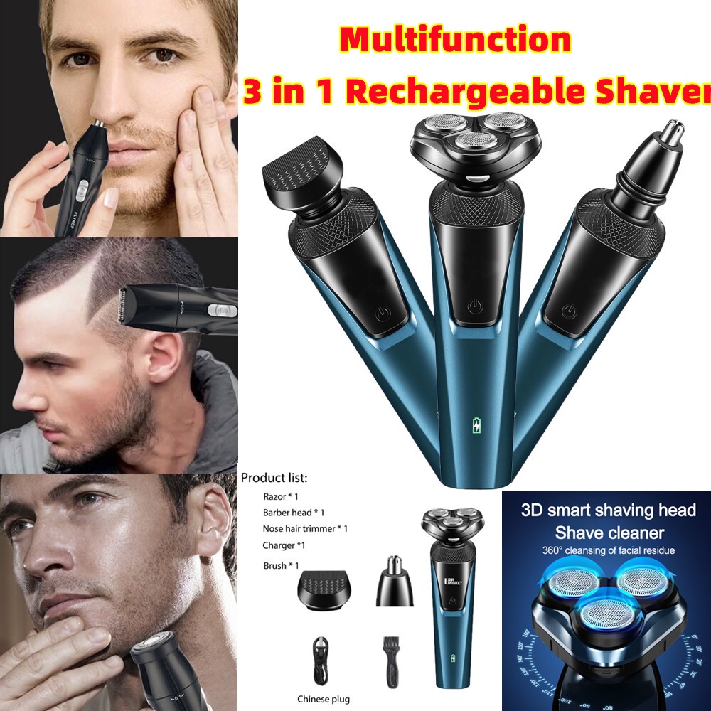【COD】Shaver For Men 3 In 1 Electric Rechargeable Professional Razor ...