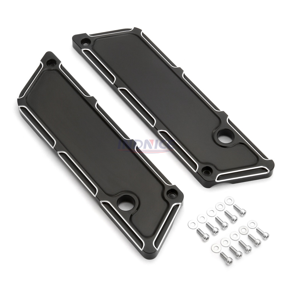 Black Saddlebag Latch Plate Cover For Harley Cvo Road King Street Glide