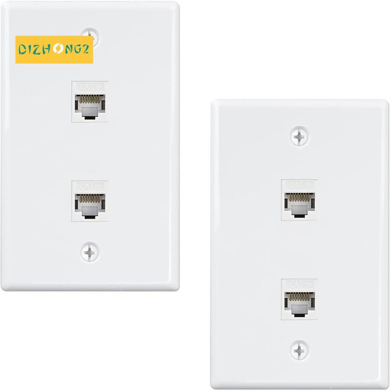 2 Port Ethernet Wall Plate, Cat6 Female to Female Wall Jack RJ45 ...