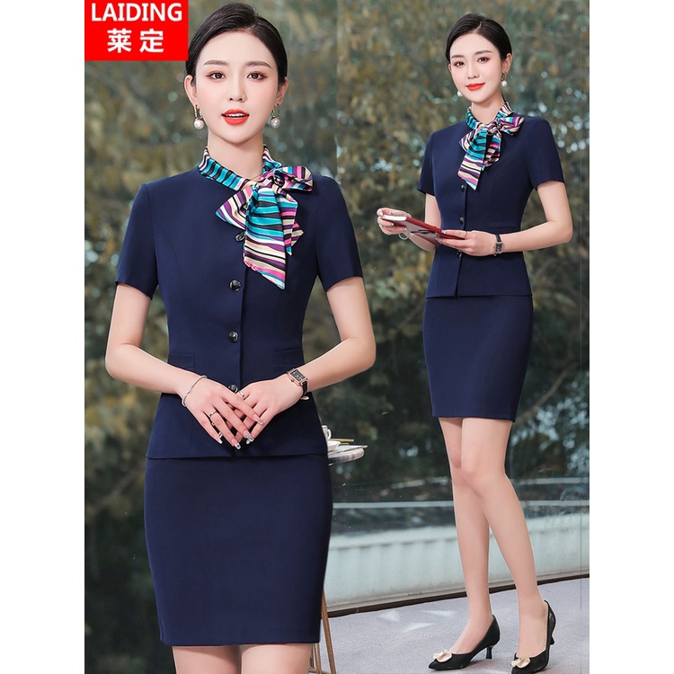 Stewardess Uniform Suit Female Spring Short-Sleeved Restaurant Waiter ...