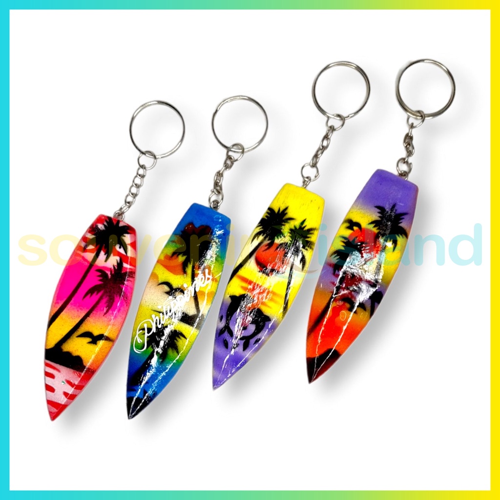 Surfboard Colored View Wooden Keychain Philippine Souvenir Shopee