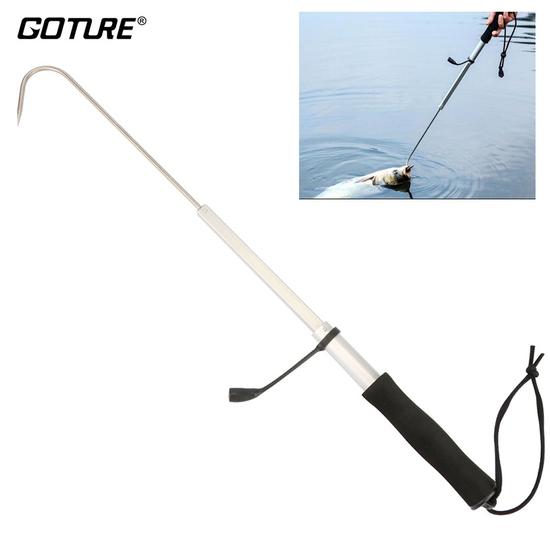 60/120cm Telescopic Fishing Gaff Stainless Sea Fishing Spear Hook Tackle  Fishing Tool Accessories