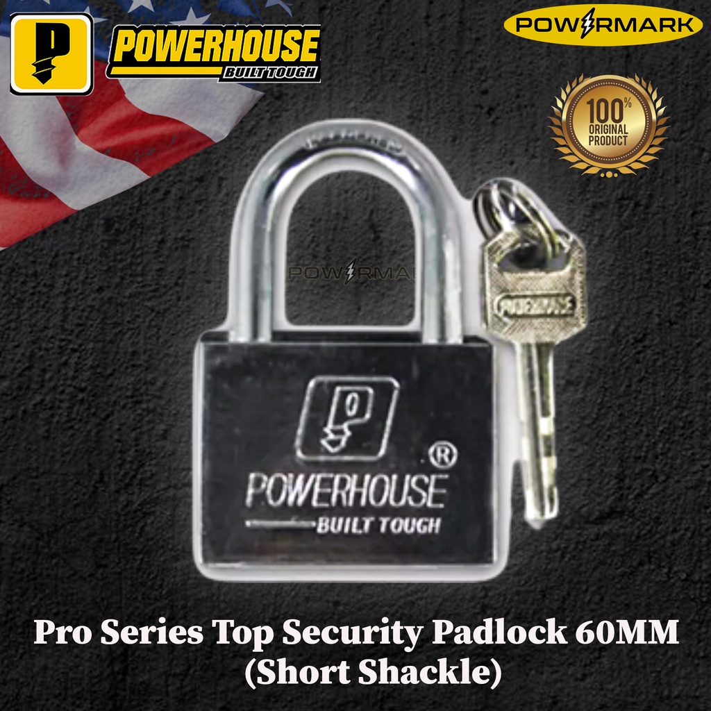 POWERHOUSE Pro Series Top Security Padlock 60MM (Short Shackle ...