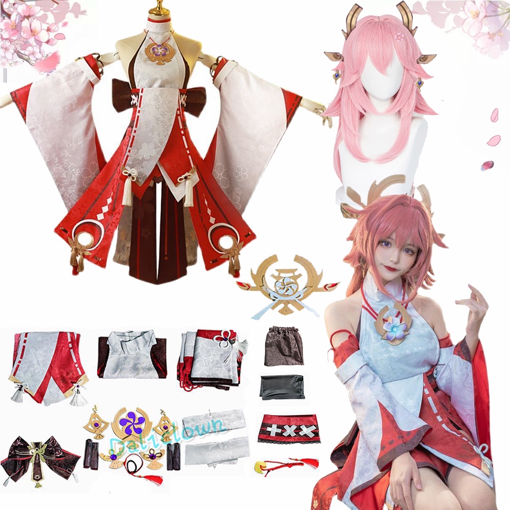 `Genshin Impact Yae Miko Guuji Yae Cosplay Costume Genshin Deguisement ...