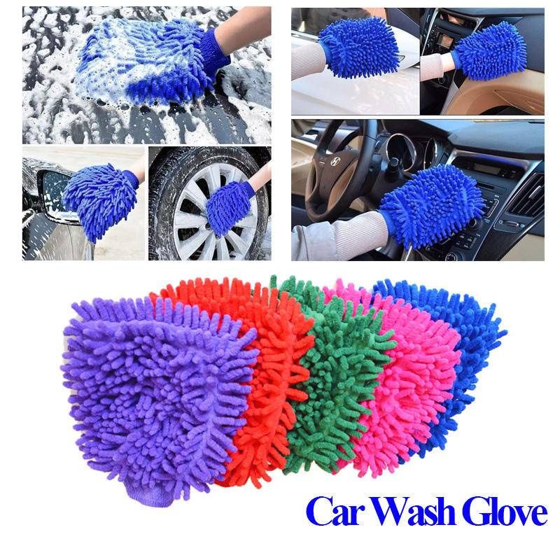 1Pcs Doublesided Car Wash Gloves Washing Wiper Glove Microfiber Car