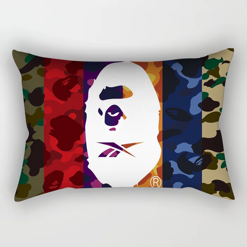 3D Bape printed Short Plush Decorative Pillowcases Throw Pillow Cover Rectangle Zipper Pillow cases 30x50 50x75cm Shopee Philippines