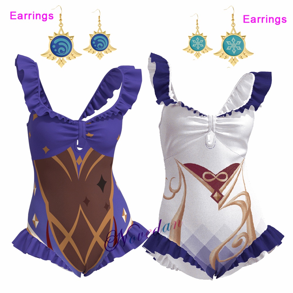 `Anime Genshin Impact Ganyu Mona Swimsuit Sexy Bikini Cosplay Costume