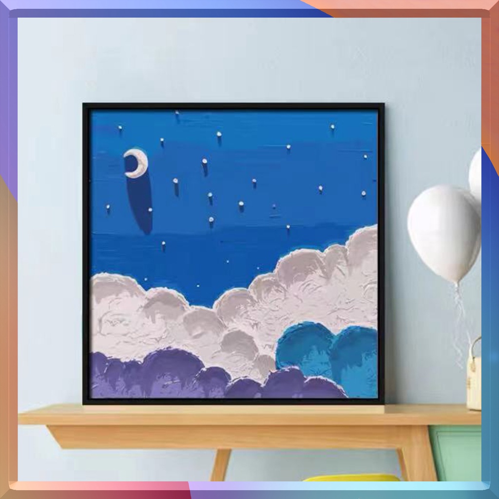 【Fast Delivery】Paint by Numbers with Frame DIY Children's Oil Digital