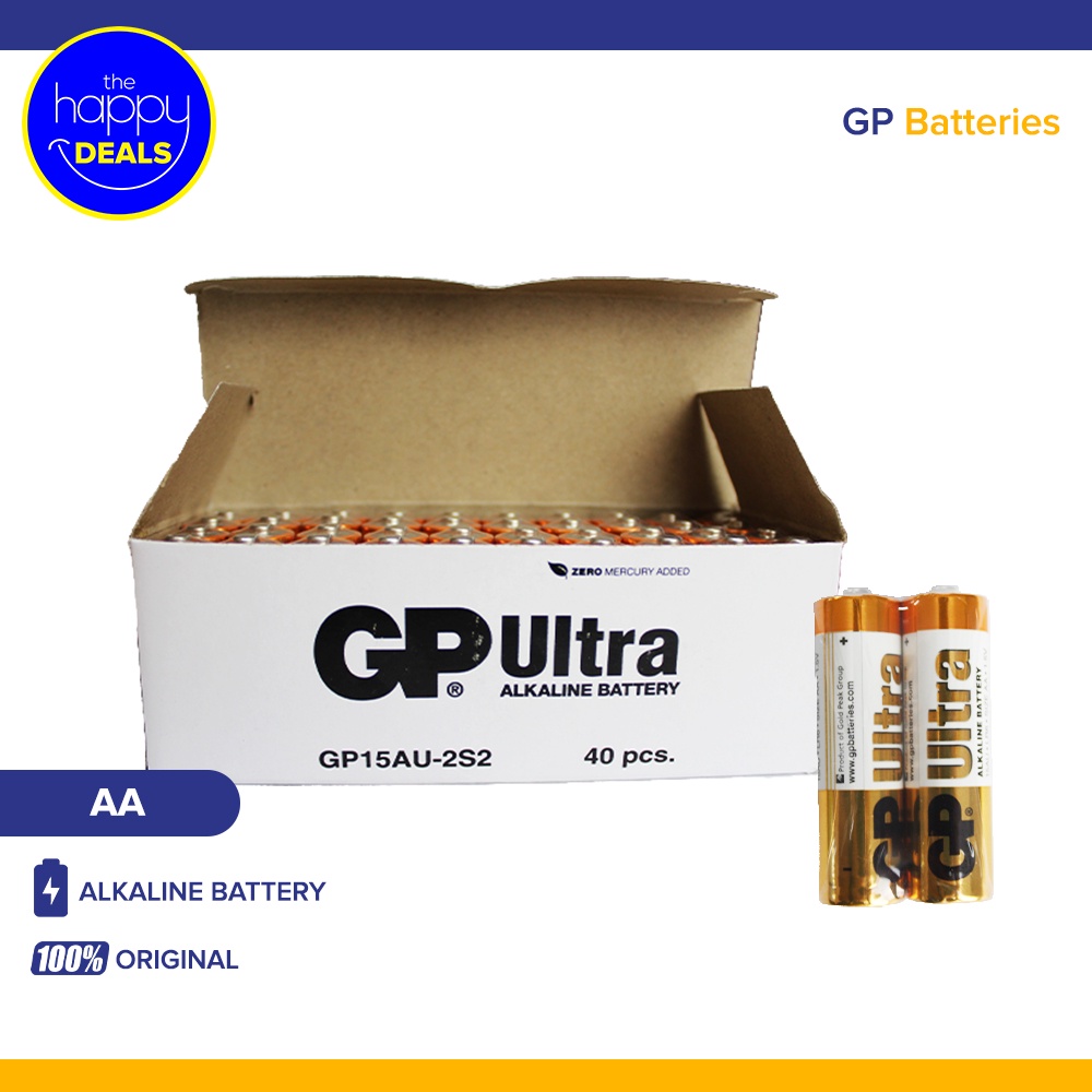 GP Ultra Alkaline AA Battery (40pcs) | Shopee Philippines