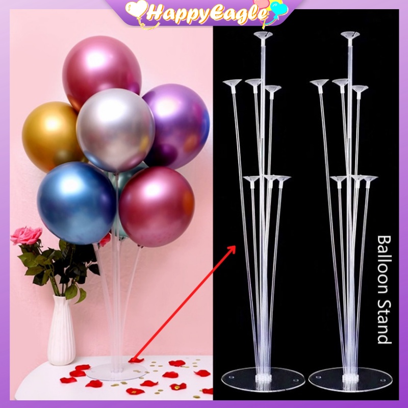 7pcs Set Tubes Balloon Stand Balloon Holder Column Birthday Wedding ...