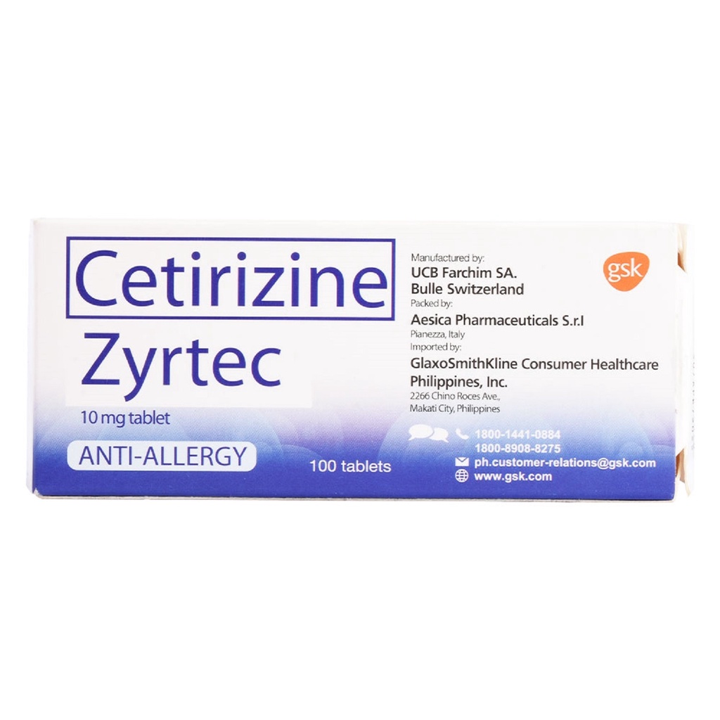 ZYRTEC Cetirizine Tablet 10mg (Sold per tablet) Shopee Philippines