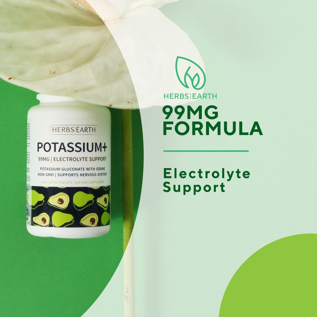 POTASSIUM+ 99mg Electrolyte Support Potassium Gluconate + Iodine 100