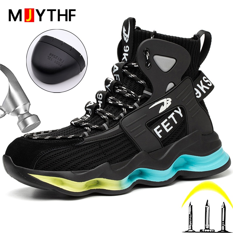 ☏☑₪Fashion Work Boots Men Designer New Safety Shoes Men European