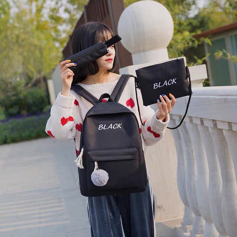 GRAB N SHOP 3 in 1 School Backpack for Women Korean Shoulder Casual Large Bag for Student Girl Shopee Philippines