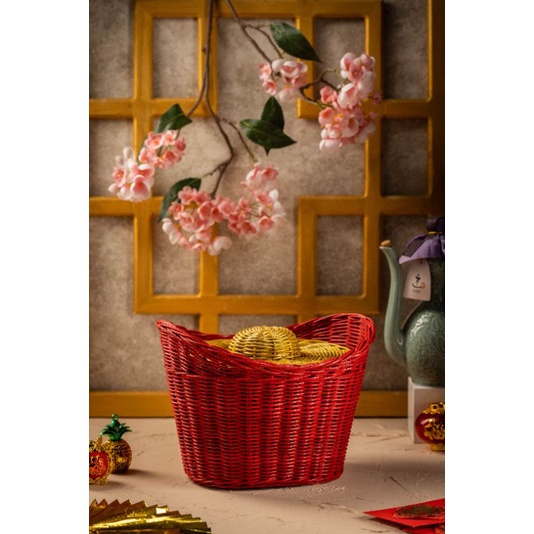 Chinese Coin Rattan Basket/Chinese New Year Container/Rattan Container