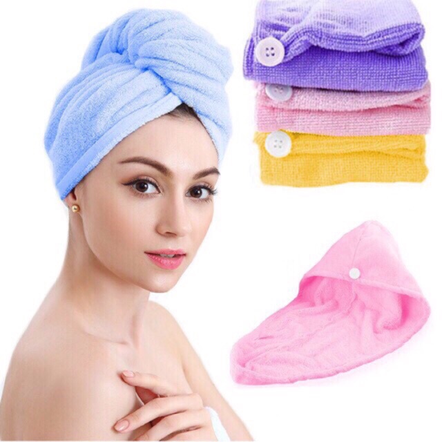 Microfiber Hair Towel Wrap Turban Drying Hair Head Cap Twist Dry Shower