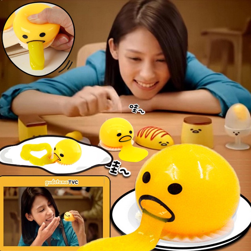 Slimy Vomiting Egg Yolk Stress Ball Yellow Slime Relief Squeeze Toy