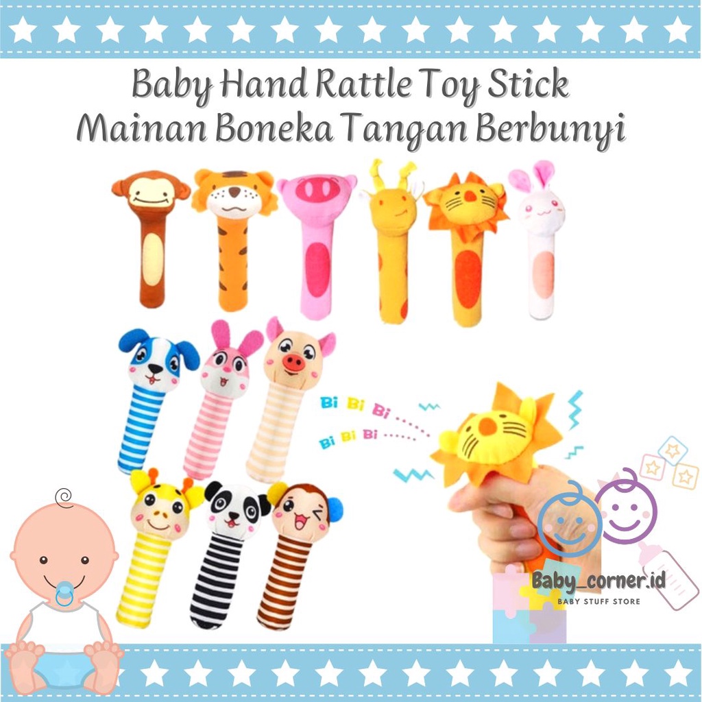 Baby Hand Puppet Toy with Sound | Baby Hand Rattle Toy Stick | Baby ...